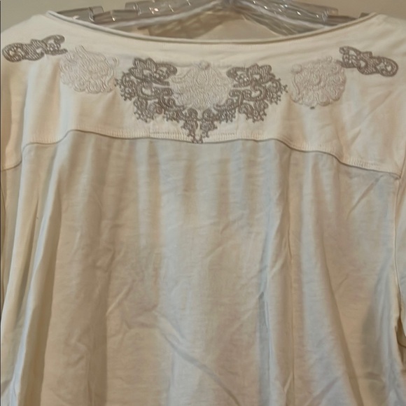 Johnny Was Cream Graphic Long Sleeve Blouse - Picture 5 of 5